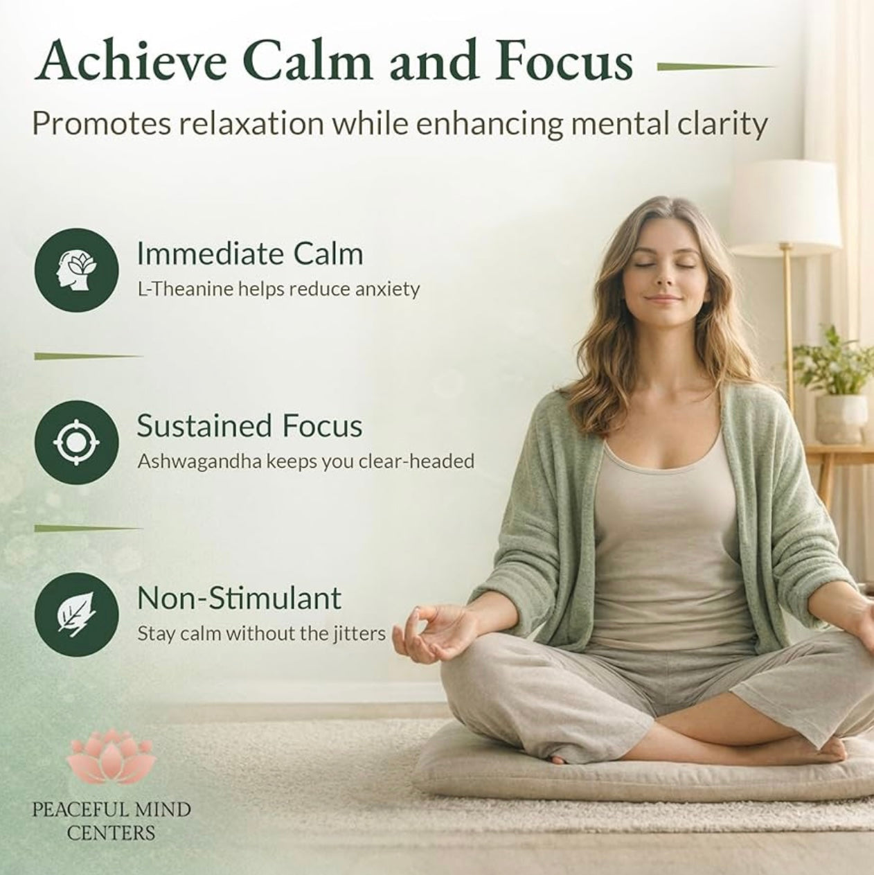 Natural Stress Relief Formula - Peaceful Mind Centers Premium Supplement