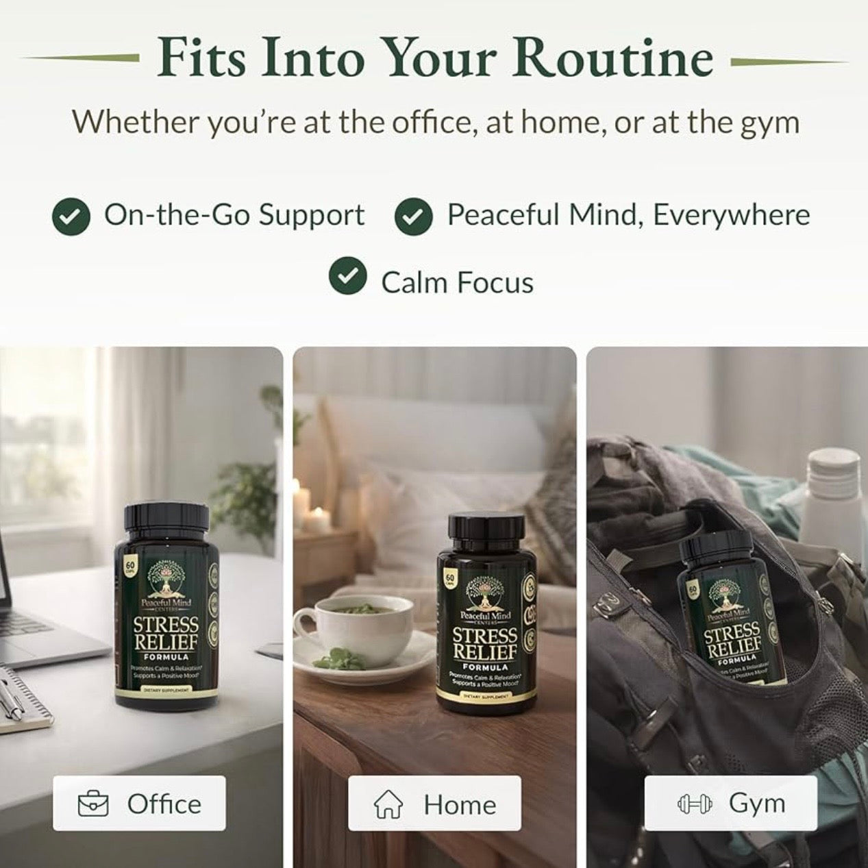 Natural Stress Relief Formula - Peaceful Mind Centers Premium Supplement