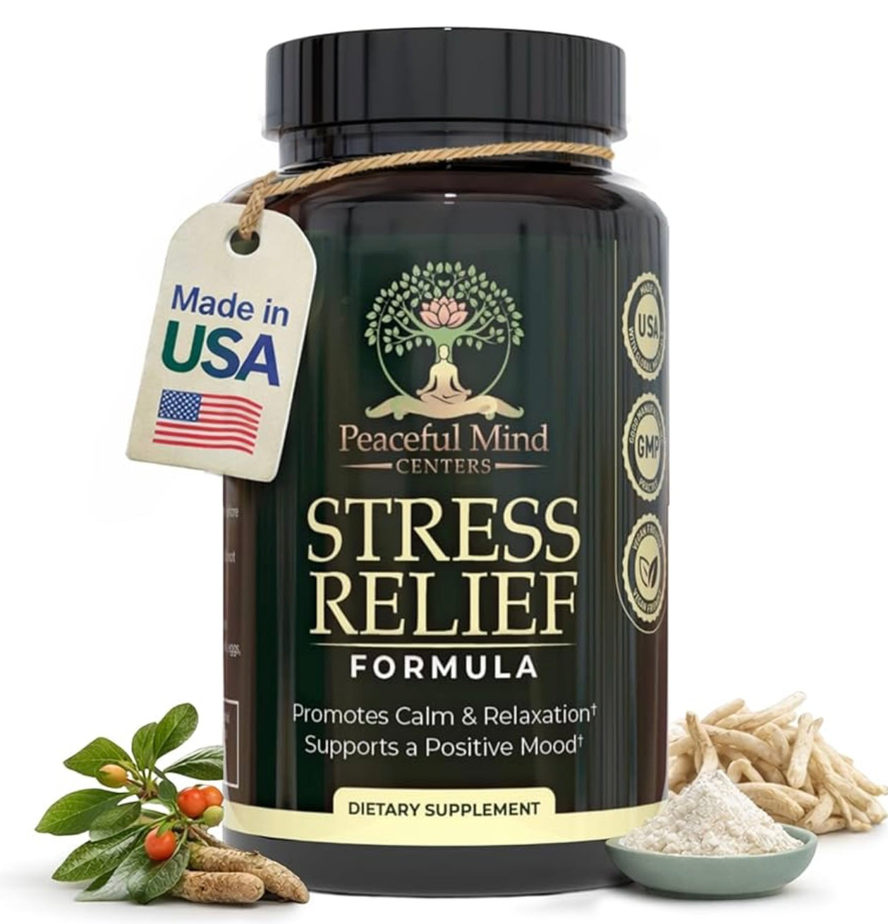 Natural Stress Relief Formula - Peaceful Mind Centers Premium Supplement