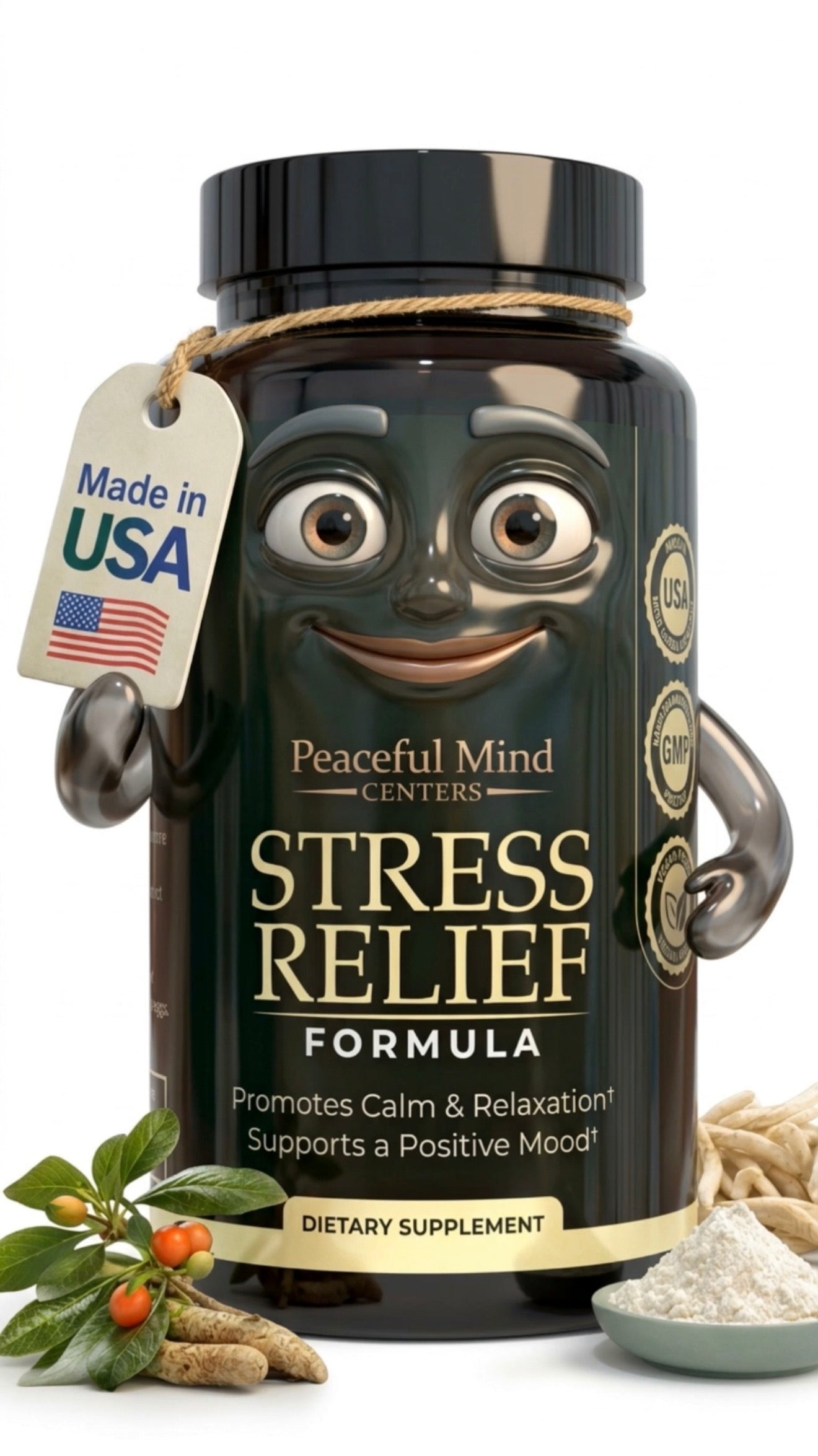 Natural Stress Relief Formula - Peaceful Mind Centers Premium Supplement